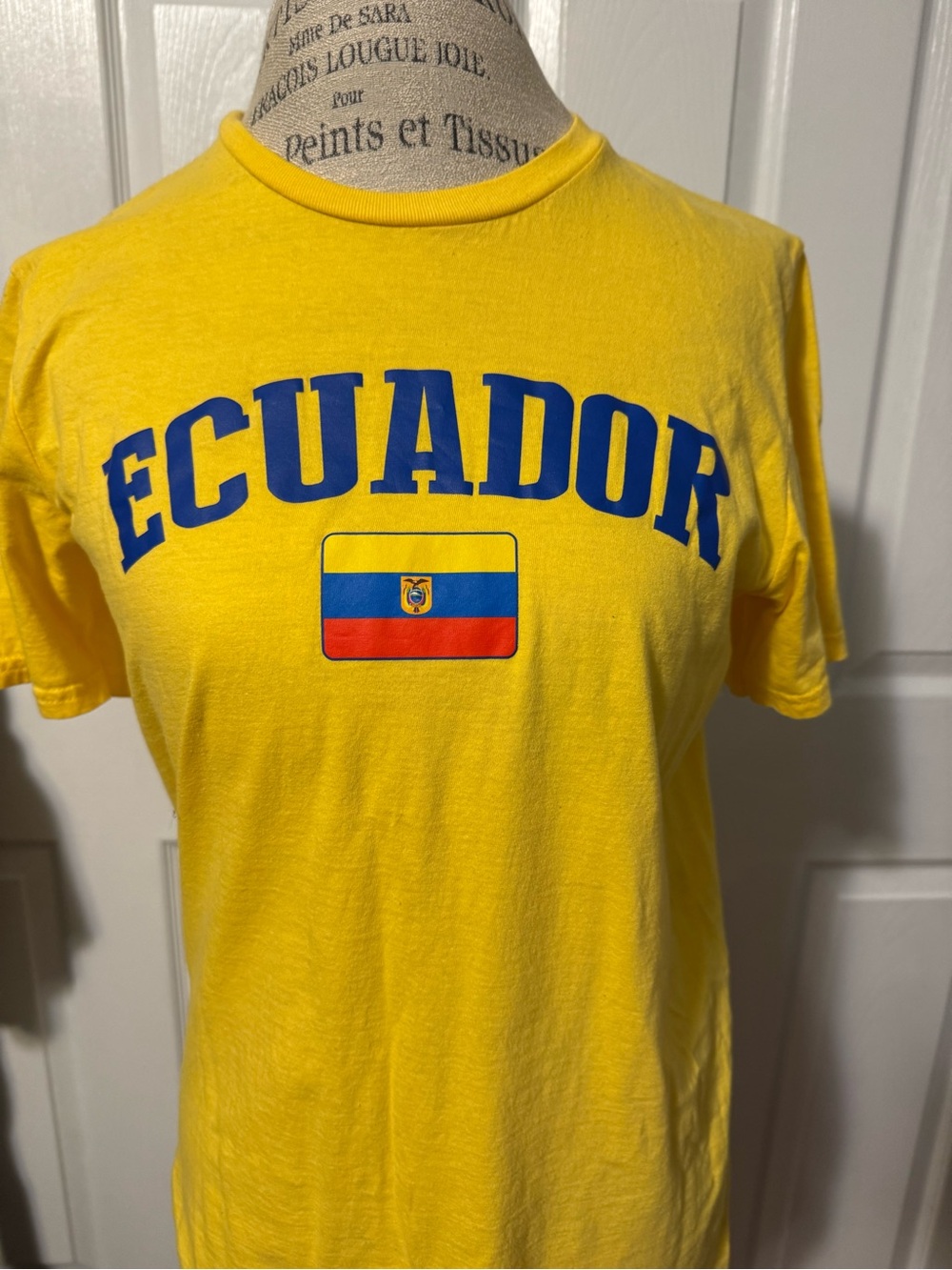 Ecuador Yellow Graphic Tee with Flag Medium